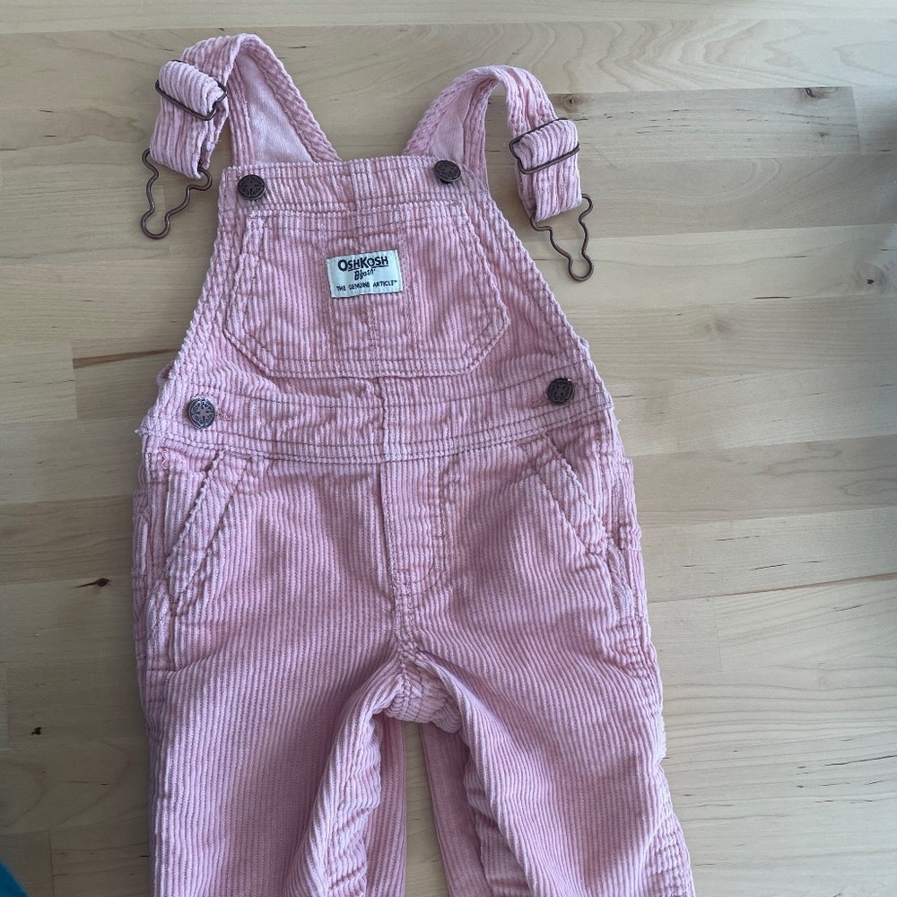 OshKosh B'Gosh pale pink corduroy baby overalls 9 months